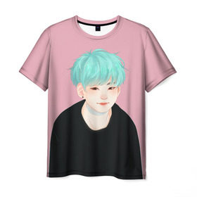 Мужская футболка 3D с принтом BTS_Yoongi в городе Новоалтайск, 100% полиэфир | прямой крой, круглый вырез горловины, длина до линии бедер | bangtan boys | bts | бантаны бтс