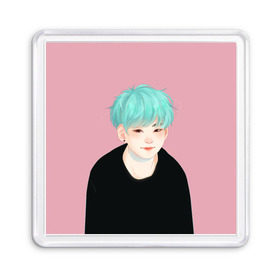 Магнит 55*55 с принтом BTS_Yoongi в городе Новоалтайск, Пластик | Размер: 65*65 мм; Размер печати: 55*55 мм | bangtan boys | bts | бантаны бтс