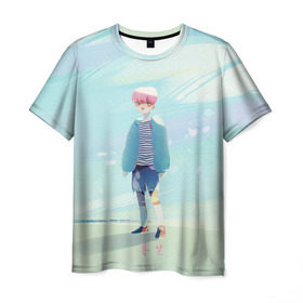 Мужская футболка 3D с принтом BTS_Jimin_4 в городе Новоалтайск, 100% полиэфир | прямой крой, круглый вырез горловины, длина до линии бедер | bangtan boys | bts | бантаны бтс
