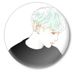 Значок с принтом Suga_BTS в городе Новоалтайск,  металл | круглая форма, металлическая застежка в виде булавки | 