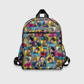 Детский рюкзак 3D с принтом  Bangtan Boys в городе Новоалтайск, 100% полиэстер | лямки с регулируемой длиной, сверху петелька, чтобы рюкзак можно было повесить на вешалку. Основное отделение закрывается на молнию, как и внешний карман. Внутри дополнительный карман. По бокам два дополнительных кармашка | bangtan boys | bts | бантаны бтс