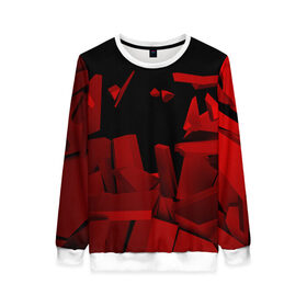 Женский свитшот 3D с принтом Abstract red collection в городе Новоалтайск, 100% полиэстер с мягким внутренним слоем | круглый вырез горловины, мягкая резинка на манжетах и поясе, свободная посадка по фигуре | 
