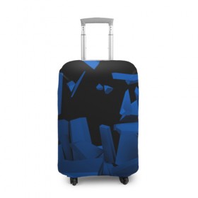 Чехол для чемодана 3D с принтом Abstract blue collection в городе Новоалтайск, 86% полиэфир, 14% спандекс | двустороннее нанесение принта, прорези для ручек и колес | abstraction | geometry | абстракция | геометрия | грань | краски | кубик | кубики | линии | мозаика | разноцветные | ребро | текстура | тени | узор