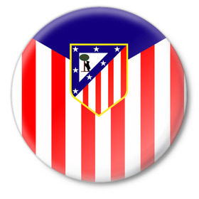 Значок с принтом Atletico Madrid в городе Новоалтайск,  металл | круглая форма, металлическая застежка в виде булавки | Тематика изображения на принте: 
