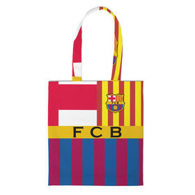 Сумка 3D повседневная с принтом FC Barcelona в городе Новоалтайск, 100% полиэстер | Плотность: 200 г/м2; Размер: 34×35 см; Высота лямок: 30 см | barcelona | football | logo | spain | sport | арт | барселона | испания | лига | лого | спорт | текстура | фк | футбол | футбольный клуб | эмблема