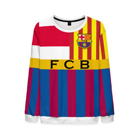 Мужской свитшот 3D с принтом FC Barcelona в городе Новоалтайск, 100% полиэстер с мягким внутренним слоем | круглый вырез горловины, мягкая резинка на манжетах и поясе, свободная посадка по фигуре | Тематика изображения на принте: barcelona | football | logo | spain | sport | арт | барселона | испания | лига | лого | спорт | текстура | фк | футбол | футбольный клуб | эмблема