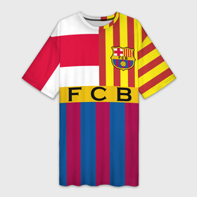 Платье-футболка 3D с принтом FC Barcelona в городе Новоалтайск,  |  | barcelona | football | logo | spain | sport | арт | барселона | испания | лига | лого | спорт | текстура | фк | футбол | футбольный клуб | эмблема