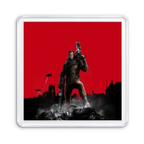 Магнит 55*55 с принтом Wolfenstein в городе Новоалтайск, Пластик | Размер: 65*65 мм; Размер печати: 55*55 мм | bj | castle | colossus | new order | old blood | wolfenstein | би джей | блаcковиц | блажкович | блацкович | вольфенштайн | вольфенштейн | вульфенштайн | вульфенштейн | уильям