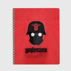 Тетрадь с принтом Wolfenstein в городе Новоалтайск, 100% бумага | 48 листов, плотность листов — 60 г/м2, плотность картонной обложки — 250 г/м2. Листы скреплены сбоку удобной пружинной спиралью. Уголки страниц и обложки скругленные. Цвет линий — светло-серый
 | bj | castle | colossus | new order | old blood | wolfenstein | би джей | блаcковиц | блажкович | блацкович | вольфенштайн | вольфенштейн | вульфенштайн | вульфенштейн | уильям