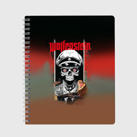 Тетрадь с принтом Wolfenstein в городе Новоалтайск, 100% бумага | 48 листов, плотность листов — 60 г/м2, плотность картонной обложки — 250 г/м2. Листы скреплены сбоку удобной пружинной спиралью. Уголки страниц и обложки скругленные. Цвет линий — светло-серый
 | bj | castle | colossus | new order | old blood | wolfenstein | би джей | блаcковиц | блажкович | блацкович | вольфенштайн | вольфенштейн | вульфенштайн | вульфенштейн | уильям