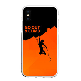 Чехол для iPhone XS Max матовый с принтом climbing в городе Новоалтайск, Силикон | Область печати: задняя сторона чехла, без боковых панелей | adrenaline | extreme | hiking | mountaineering | mountains | risk | rock climb | rocks | sport | адреналин | альпинизм | высота | горы | риск | скалолазание | скалы | спорт | туризм | экстрим