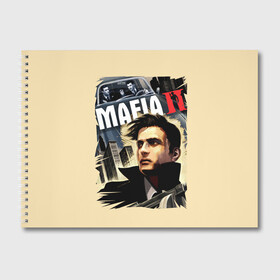 Альбом для рисования с принтом MAFIA 2 в городе Новоалтайск, 100% бумага
 | матовая бумага, плотность 200 мг. | Тематика изображения на принте: gangster | gun | mafia | гангстер | игра | мафия | оружия | сша | чикаго