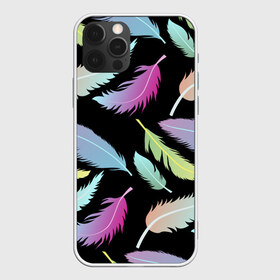 Чехол для iPhone 12 Pro Max с принтом Радужные перья в городе Новоалтайск, Силикон |  | арт | белый | мульт | новинки | прикольный | птица | рисунок | сова | филин | черный
