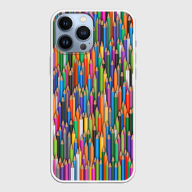 Чехол для iPhone 13 Pro Max с принтом Разноцветные карандаши в городе Новоалтайск,  |  | Тематика изображения на принте: дизайнер | карандаш | палитра | паттерн | радуга | рисование | рисунок | художник | цвет | цветной | школа