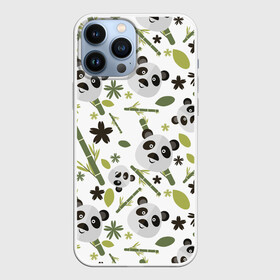 Чехол для iPhone 13 Pro Max с принтом Чудные панды в городе Новоалтайск,  |  | бамбук | белый | зверь | медведь | милые  | панда | черный