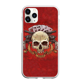 Чехол для iPhone 11 Pro матовый с принтом Карты, череп, два ствола в городе Новоалтайск, Силикон |  | два ствола | карты | пистолет | револьвер | револьверы | череп