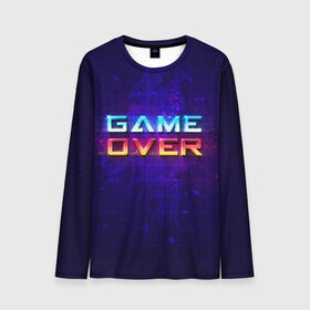 Мужской лонгслив 3D с принтом Game Over в городе Новоалтайск, 100% полиэстер | длинные рукава, круглый вырез горловины, полуприлегающий силуэт | game | игра | игрок | карта | компьютерные игры | стратегия