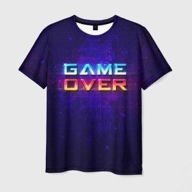Мужская футболка 3D с принтом Game Over в городе Новоалтайск, 100% полиэфир | прямой крой, круглый вырез горловины, длина до линии бедер | game | игра | игрок | карта | компьютерные игры | стратегия