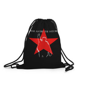 Рюкзак-мешок 3D с принтом Rage Against the Machine в городе Новоалтайск, 100% полиэстер | плотность ткани — 200 г/м2, размер — 35 х 45 см; лямки — толстые шнурки, застежка на шнуровке, без карманов и подкладки | Тематика изображения на принте: rage against the machine | альтернативный | америка | американская рок группа | брэд уилк | жанр | зак де ла роча | калифорния | лос анджелес | метал | музыка | ню метал | рок | рэп метал | рэп рок | рэпкор | сша