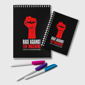 Блокнот с принтом Rage Against the Machine в городе Новоалтайск, 100% бумага | 48 листов, плотность листов — 60 г/м2, плотность картонной обложки — 250 г/м2. Листы скреплены удобной пружинной спиралью. Цвет линий — светло-серый
 | rage against the machine | альтернативный | америка | американская рок группа | брэд уилк | жанр | зак де ла роча | калифорния | лос анджелес | метал | музыка | ню метал | рок | рэп метал | рэп рок | рэпкор | сша