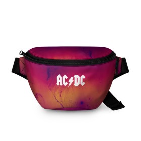 Поясная сумка 3D с принтом AC DC COLLECTION SPACE EDITION в городе Новоалтайск, 100% полиэстер | плотная ткань, ремень с регулируемой длиной, внутри несколько карманов для мелочей, основное отделение и карман с обратной стороны сумки застегиваются на молнию | ac dc | logo | music | pop | rock | usa | альтернатива | металл | музыка | музыкальный | поп | рок