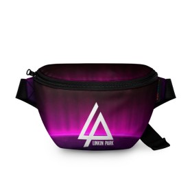 Поясная сумка 3D с принтом LINKIN PARK MUSIC в городе Новоалтайск, 100% полиэстер | плотная ткань, ремень с регулируемой длиной, внутри несколько карманов для мелочей, основное отделение и карман с обратной стороны сумки застегиваются на молнию | linkin park | logo | music | pop | rock | альтернатива | металл | музыка | музыкальный | поп | рок | честер беннингтон