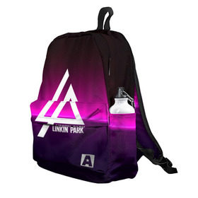 Рюкзак 3D с принтом LINKIN PARK MUSIC в городе Новоалтайск, 100% полиэстер | лямки с регулируемой длиной, сверху петелька, чтобы рюкзак можно было повесить на вешалку. Основное отделение закрывается на молнию, как и внешний карман. Внутри два дополнительных кармана, один из которых закрывается на молнию. По бокам два дополнительных кармашка | linkin park | logo | music | pop | rock | альтернатива | металл | музыка | музыкальный | поп | рок | честер беннингтон