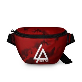 Поясная сумка 3D с принтом LINKIN PARK COLOR RED MUSIC в городе Новоалтайск, 100% полиэстер | плотная ткань, ремень с регулируемой длиной, внутри несколько карманов для мелочей, основное отделение и карман с обратной стороны сумки застегиваются на молнию | linkin park | logo | music | pop | rock | альтернатива | металл | музыка | музыкальный | поп | рок | честер беннингтон