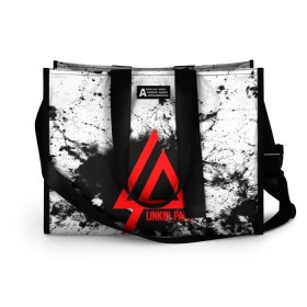 Сумка-шоппер 3D с принтом LINKIN PARK SPRAY GRAY в городе Новоалтайск, 100% полиэстер | застегивается на металлическую кнопку; внутренний карман застегивается на молнию. Стенки укреплены специальным мягким материалом, чтобы защитить содержимое от несильных ударов
 | linkin park | logo | music | pop | rock | альтернатива | металл | музыка | музыкальный | поп | рок | честер беннингтон