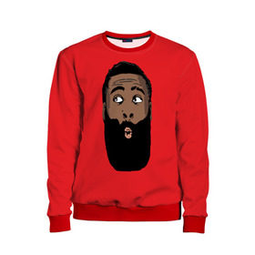 Детский свитшот 3D с принтом James Harden в городе Новоалтайск, 100% полиэстер | свободная посадка, прямой крой, мягкая тканевая резинка на рукавах и понизу свитшота | 13 | fear the beard | houston rockets | mvp | nba | баскетбол | джеймс харден | нба | хьюстон рокетс
