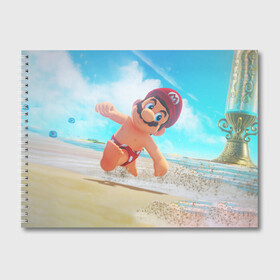 Альбом для рисования с принтом Super Mario Odyssey в городе Новоалтайск, 100% бумага
 | матовая бумага, плотность 200 мг. | nintendo | super mario odyssey | марио | нинтендо