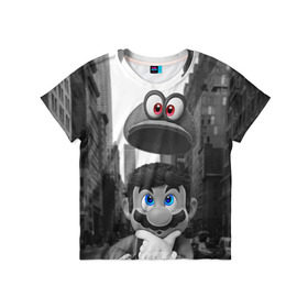 Детская футболка 3D с принтом Super Mario Odyssey в городе Новоалтайск, 100% гипоаллергенный полиэфир | прямой крой, круглый вырез горловины, длина до линии бедер, чуть спущенное плечо, ткань немного тянется | nintendo | super mario odyssey | марио | нинтендо