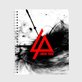 Тетрадь с принтом LINKIN PARK GRAY SMOKE MUSIC в городе Новоалтайск, 100% бумага | 48 листов, плотность листов — 60 г/м2, плотность картонной обложки — 250 г/м2. Листы скреплены сбоку удобной пружинной спиралью. Уголки страниц и обложки скругленные. Цвет линий — светло-серый
 | linkin park | logo | music | pop | rock | альтернатива | металл | музыка | музыкальный | поп | рок | честер беннингтон