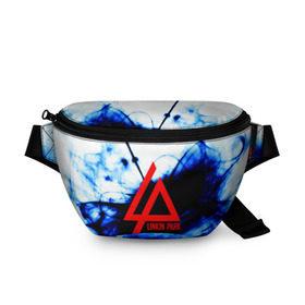 Поясная сумка 3D с принтом LINKIN PARK BLUE SMOKE в городе Новоалтайск, 100% полиэстер | плотная ткань, ремень с регулируемой длиной, внутри несколько карманов для мелочей, основное отделение и карман с обратной стороны сумки застегиваются на молнию | linkin park | logo | music | pop | rock | альтернатива | металл | музыка | музыкальный | поп | рок | честер беннингтон