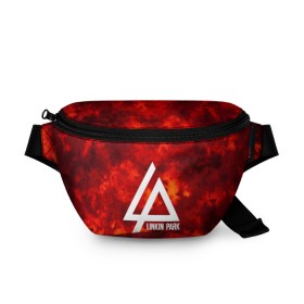 Поясная сумка 3D с принтом LINKIN PARK FIRE MUSIC 2018 в городе Новоалтайск, 100% полиэстер | плотная ткань, ремень с регулируемой длиной, внутри несколько карманов для мелочей, основное отделение и карман с обратной стороны сумки застегиваются на молнию | linkin park | logo | music | pop | rock | альтернатива | металл | музыка | музыкальный | поп | рок | честер беннингтон