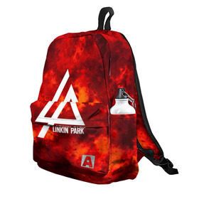 Рюкзак 3D с принтом LINKIN PARK FIRE MUSIC 2018 в городе Новоалтайск, 100% полиэстер | лямки с регулируемой длиной, сверху петелька, чтобы рюкзак можно было повесить на вешалку. Основное отделение закрывается на молнию, как и внешний карман. Внутри два дополнительных кармана, один из которых закрывается на молнию. По бокам два дополнительных кармашка | linkin park | logo | music | pop | rock | альтернатива | металл | музыка | музыкальный | поп | рок | честер беннингтон