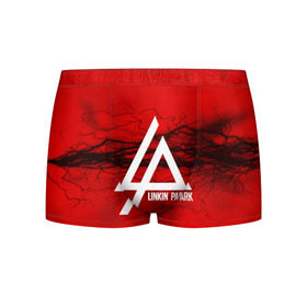 Мужские трусы 3D с принтом LINKIN PARK lightning red в городе Новоалтайск, 50% хлопок, 50% полиэстер | классическая посадка, на поясе мягкая тканевая резинка | linkin park | logo | music | pop | rock | альтернатива | металл | музыка | музыкальный | поп | рок | честер беннингтон
