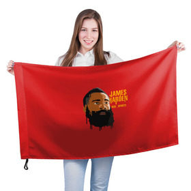 Флаг 3D с принтом James Harden в городе Новоалтайск, 100% полиэстер | плотность ткани — 95 г/м2, размер — 67 х 109 см. Принт наносится с одной стороны | fear the beard | houston rockets | nba | rise sports | баскетбол | джеймс харден | нба | хьюстон рокетс