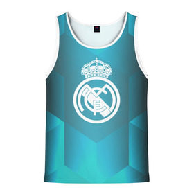 Мужская майка 3D с принтом Real Madrid Geometry Sport в городе Новоалтайск, 100% полиэстер | круглая горловина, приталенный силуэт, длина до линии бедра. Пройма и горловина окантованы тонкой бейкой | emirates | fc | real madrid | геометрия | реал мадрид | футбольный клуб | эмблема