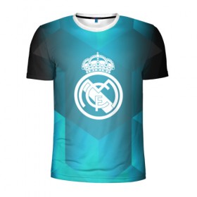 Мужская футболка 3D спортивная с принтом Real Madrid Geometry Sport в городе Новоалтайск, 100% полиэстер с улучшенными характеристиками | приталенный силуэт, круглая горловина, широкие плечи, сужается к линии бедра | emirates | fc | real madrid | геометрия | реал мадрид | футбольный клуб | эмблема