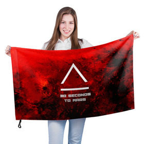 Флаг 3D с принтом 30 SECONDS TO MARS в городе Новоалтайск, 100% полиэстер | плотность ткани — 95 г/м2, размер — 67 х 109 см. Принт наносится с одной стороны | 30 seconds to mars | logo | music | pop | rock | space | usa | альтернатива | космос | металл | музыка | музыкальный | поп | рок