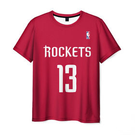 Мужская футболка 3D с принтом Houston Rockets в городе Новоалтайск, 100% полиэфир | прямой крой, круглый вырез горловины, длина до линии бедер | 13 | fear the beard | houston rockets | nba | rise sports | баскетбол | баскетбольная | джеймс харден | нба | номер | спортивная | форма | хьюстон рокетс