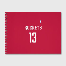 Альбом для рисования с принтом Houston Rockets в городе Новоалтайск, 100% бумага
 | матовая бумага, плотность 200 мг. | Тематика изображения на принте: 13 | fear the beard | houston rockets | nba | rise sports | баскетбол | баскетбольная | джеймс харден | нба | номер | спортивная | форма | хьюстон рокетс