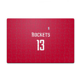 Пазл магнитный 126 элементов с принтом Houston Rockets в городе Новоалтайск, полимерный материал с магнитным слоем | 126 деталей, размер изделия —  180*270 мм | 13 | fear the beard | houston rockets | nba | rise sports | баскетбол | баскетбольная | джеймс харден | нба | номер | спортивная | форма | хьюстон рокетс