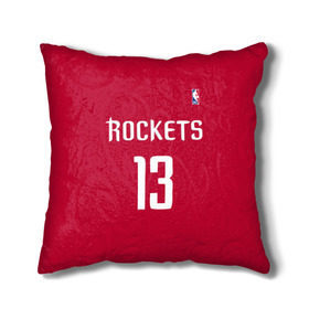 Подушка 3D с принтом Houston Rockets в городе Новоалтайск, наволочка – 100% полиэстер, наполнитель – холлофайбер (легкий наполнитель, не вызывает аллергию). | состоит из подушки и наволочки. Наволочка на молнии, легко снимается для стирки | 13 | fear the beard | houston rockets | nba | rise sports | баскетбол | баскетбольная | джеймс харден | нба | номер | спортивная | форма | хьюстон рокетс