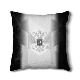 Подушка 3D с принтом RUSSIA - Black Collection в городе Новоалтайск, наволочка – 100% полиэстер, наполнитель – холлофайбер (легкий наполнитель, не вызывает аллергию). | состоит из подушки и наволочки. Наволочка на молнии, легко снимается для стирки | russia | герб | двуглавый орел | россия | триколор
