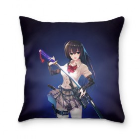 Подушка 3D с принтом Anime girl в городе Новоалтайск, наволочка – 100% полиэстер, наполнитель – холлофайбер (легкий наполнитель, не вызывает аллергию). | состоит из подушки и наволочки. Наволочка на молнии, легко снимается для стирки | anime | girl | japan | katana | samurai | sword | аниме | девушка | катана | меч | оружие | самурай | япония