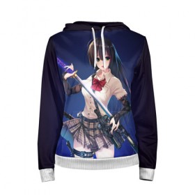 Женская толстовка 3D с принтом Anime girl в городе Новоалтайск, 100% полиэстер  | двухслойный капюшон со шнурком для регулировки, мягкие манжеты на рукавах и по низу толстовки, спереди карман-кенгуру с мягким внутренним слоем. | anime | girl | japan | katana | samurai | sword | аниме | девушка | катана | меч | оружие | самурай | япония
