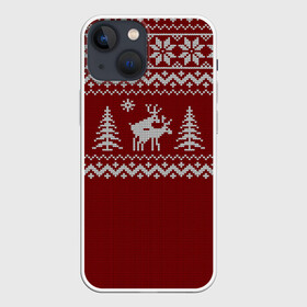Чехол для iPhone 13 mini с принтом Неприличные Олени в городе Новоалтайск,  |  | Тематика изображения на принте: 2019 | 2020 | 2021 | 2022 | 2023 | 2024 | 2025 | вязание | вязаный | год | дед | елка | елки | лес | мороз | новый | олени | олень | оленями | прикол | свитер | снегурочка | шутка | юмор