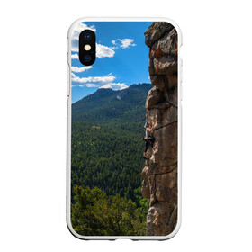 Чехол для iPhone XS Max матовый с принтом climbing в городе Новоалтайск, Силикон | Область печати: задняя сторона чехла, без боковых панелей | adrenaline | extreme | hiking | mountaineering | mountains | risk | rock climb | rocks | sport | адреналин | альпинизм | высота | горы | риск | скалолазание | скалы | спорт | туризм | экстрим